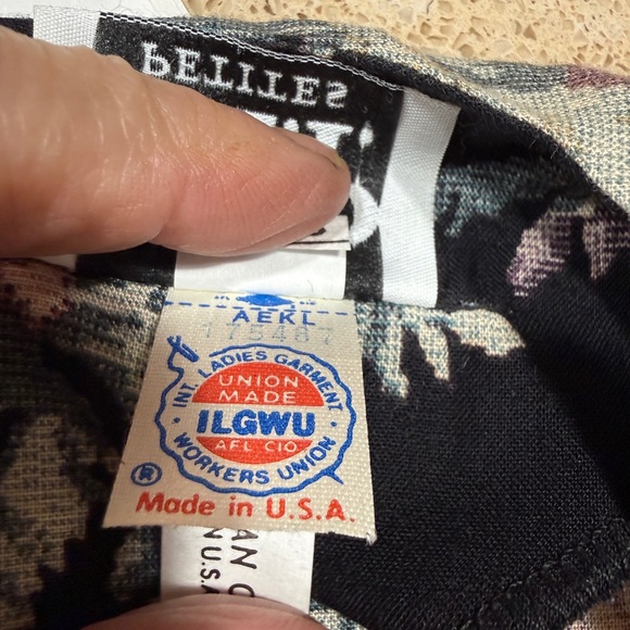 Vintage 90s Floral Midi Dress Union Made USA Size 8 Shoulder Pads - Picture 14 of 15